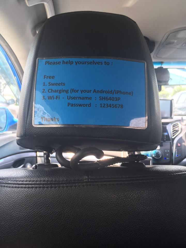 The taxi of Abdul has become the talk of the town in Singapore. Photo courtesy: Facebook page of ComfortDelGro