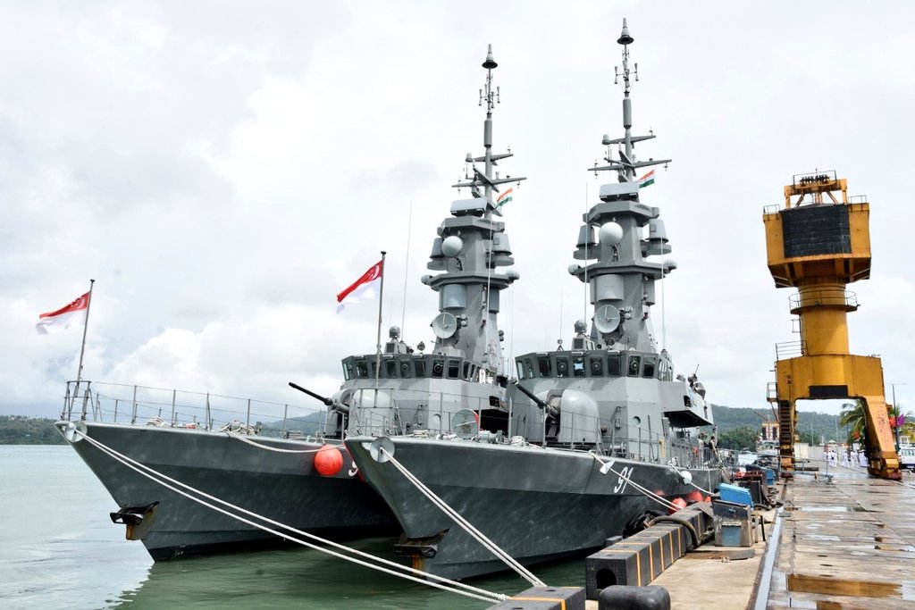 Singapore and Indian navies are holding bilateral maritime excercices at Andaman Islands (Photo courtesy: Ministry of Defence, India