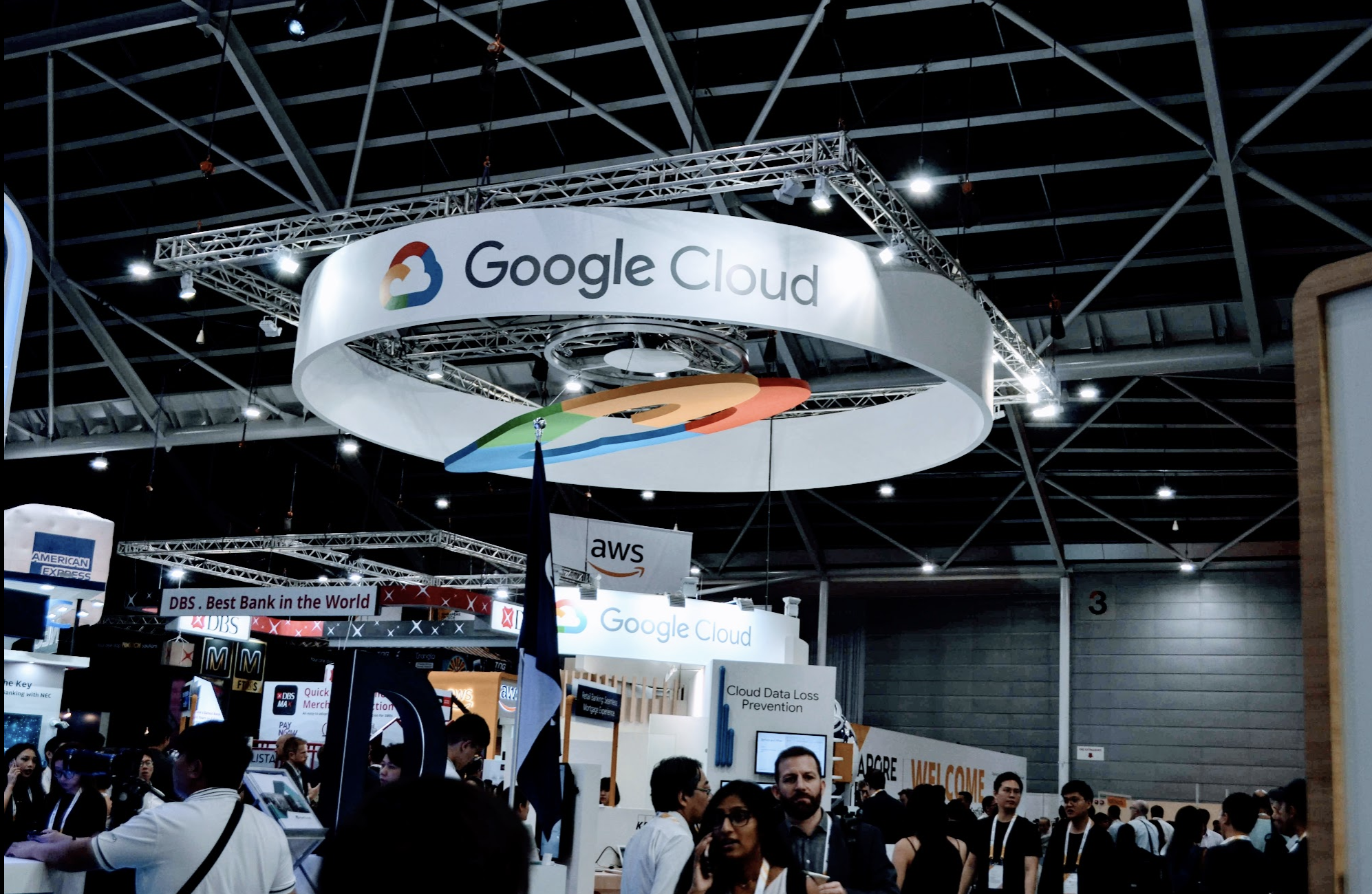 What is Google doing in a Fintech Conference? Selling Cloud services. Well you will find them in a groumet, animal husbandry, etc, etc, conferences as well. Everybody benefits from Google. Photo: Connected to India  