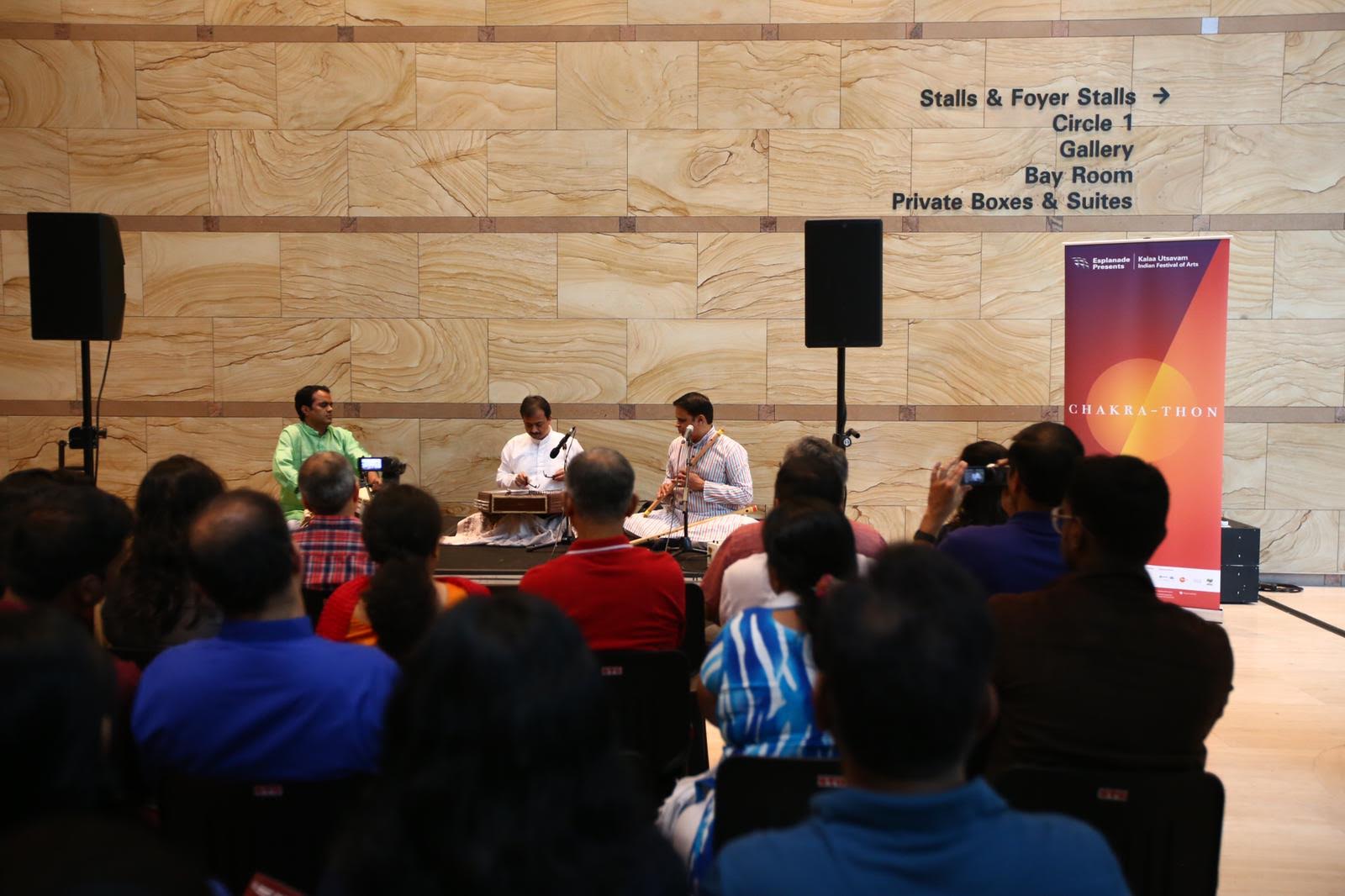 Curated by National Arts Council Young Artist Award-winner Nawaz Mirajkar, Chakra-thon is a series of raga concerts that run from morning to dusk, at Esplanade’s performance venues as well as at different nooks and crannies of the centre. Photo courtesy: Esplanade