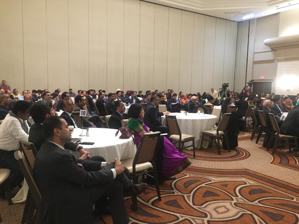 Minister of State for External Affairs V K Singh addressing the Indian Community reception hosted by National Council of Asian Indian Association at Tysons, Virginia (Photo courtesy: Indian Embassy, Washington DC