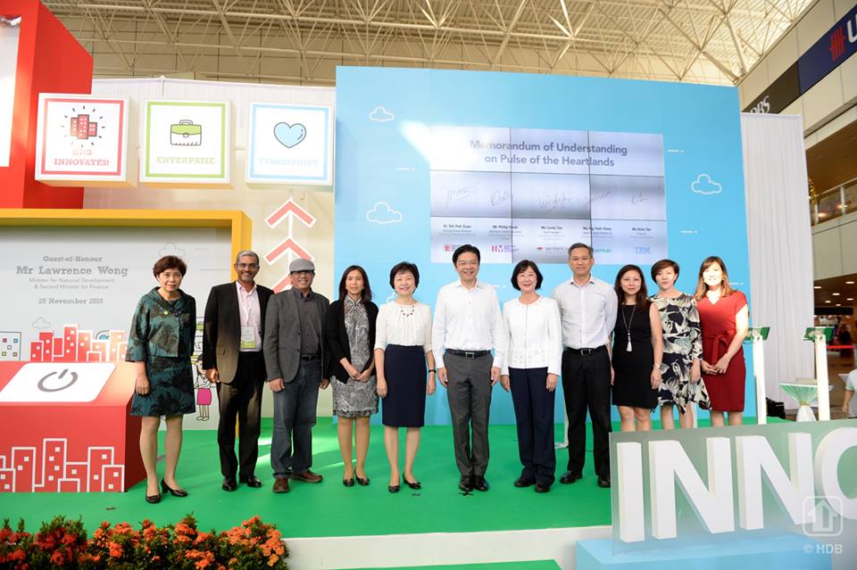 Lawrence Wong, Minister for National Development & Second Minister for Finance of Singapore announcing the launch of 'Pulse of the Heartland' initiative at the  inaugural HDB Innovation Festival. Photo courtesy: Facebook page of HDB