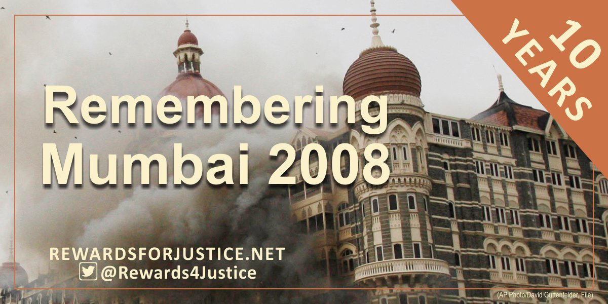 Reward of up to $5 million for information leading to the arrest or conviction in any country of any individual involved in planning or facilitating the November 2008 Mumbai attack. (Photo courtesy: Reward for Justice