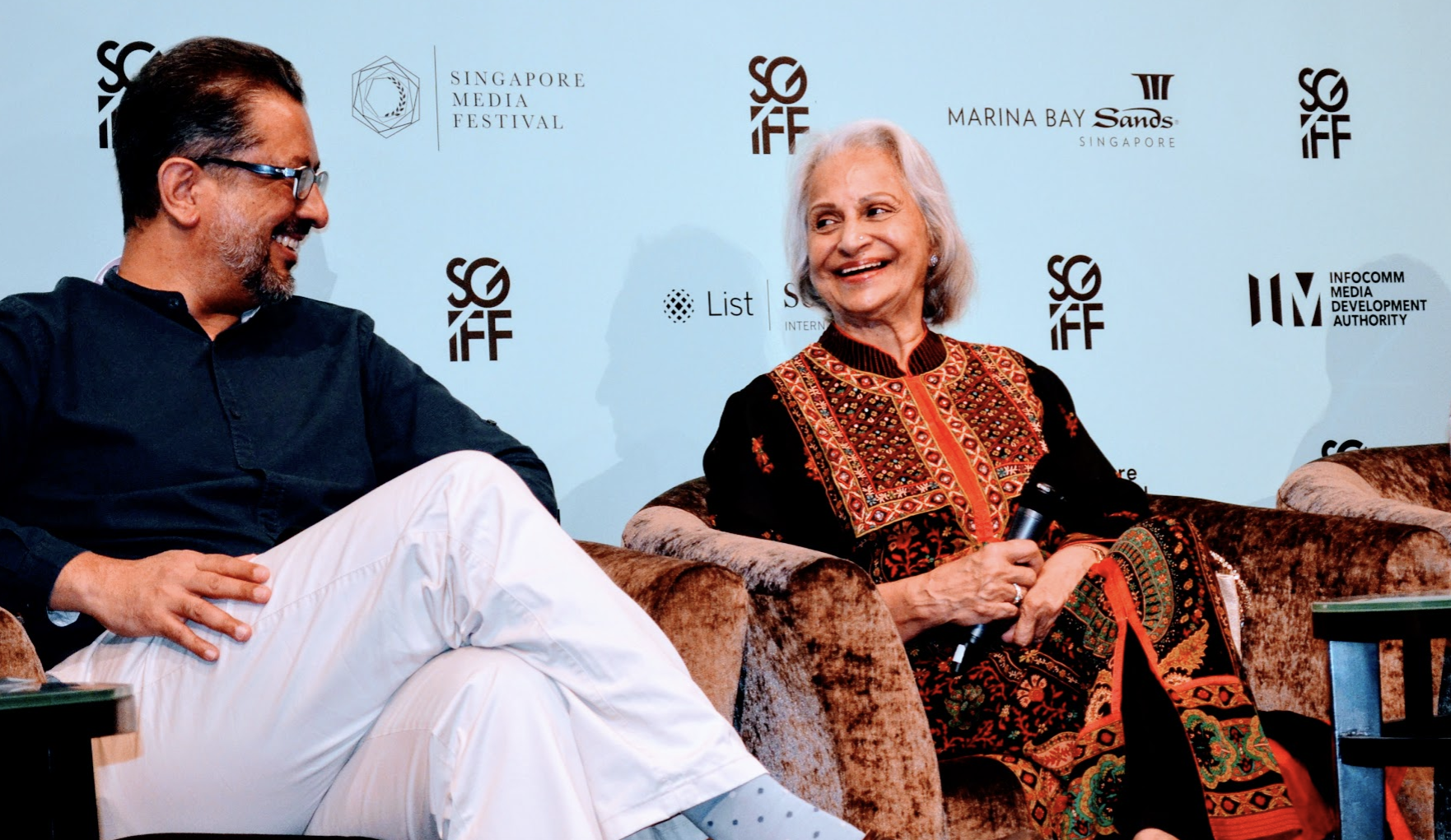 Waheeda Rehman with Anup Singh at the Singapore International Film Festival (SGIFF) Photo: Connected to India 