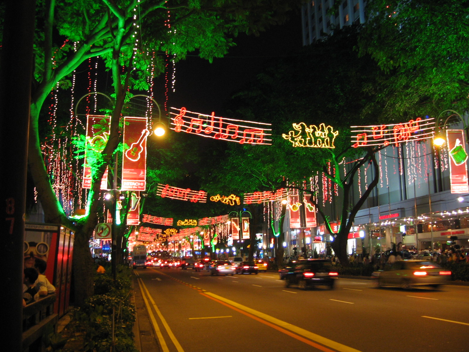 Orchard Road in Singapore is lit up elaborately near the end of every year for the Christmas season. Photo courtesy: Wikipedia 