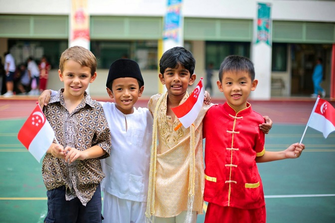 Children celebrating Racial Harmony Day in Singapore. Photo courtesy: Wikimedia