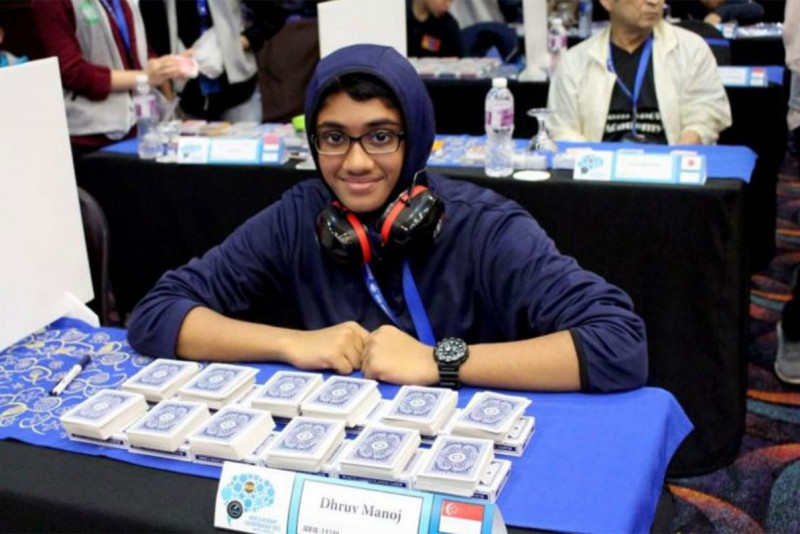 Dhruv Manoj won two golds in the ‘names and faces’ and ‘random words’ disciplines, beating out 56 other contestants in the kids' category. Photo courtesy: World Memory Championships