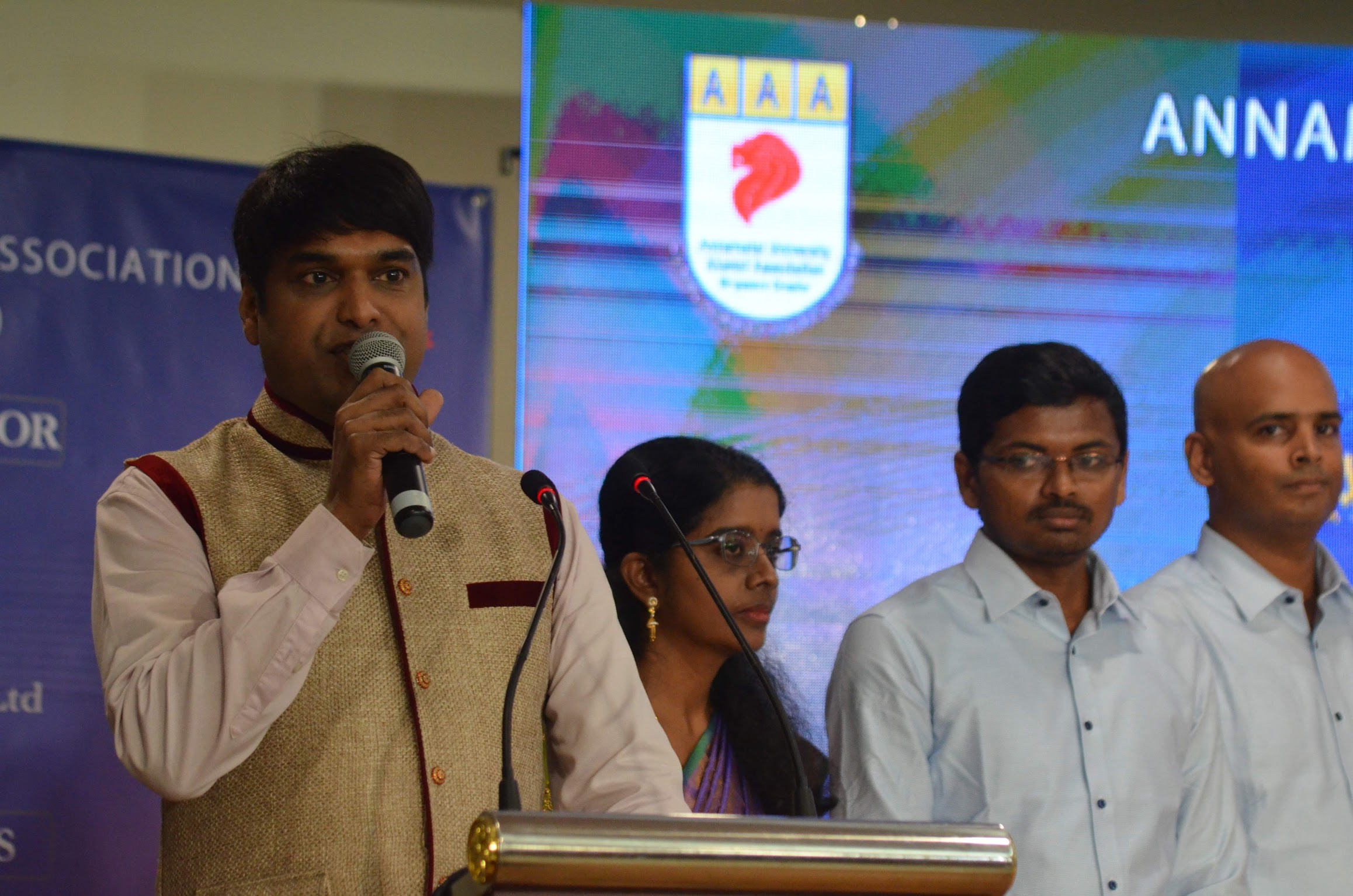 The oath-taking ceremony was anchored by well-known local artist and host G T Mani, who kept audience entertained throughout the evening. Photo: Connected to India