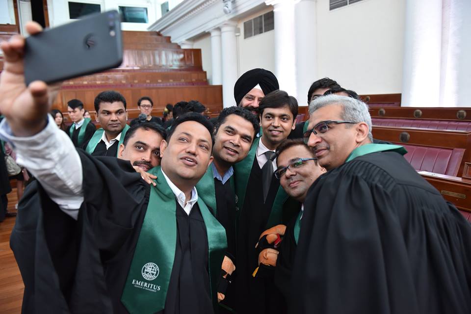 Students completing Postgraduate Diploma in Management from Emeritus Institute of Management taking selfie. Photo courtesy: Facebook page of Emeritus Institute of Management