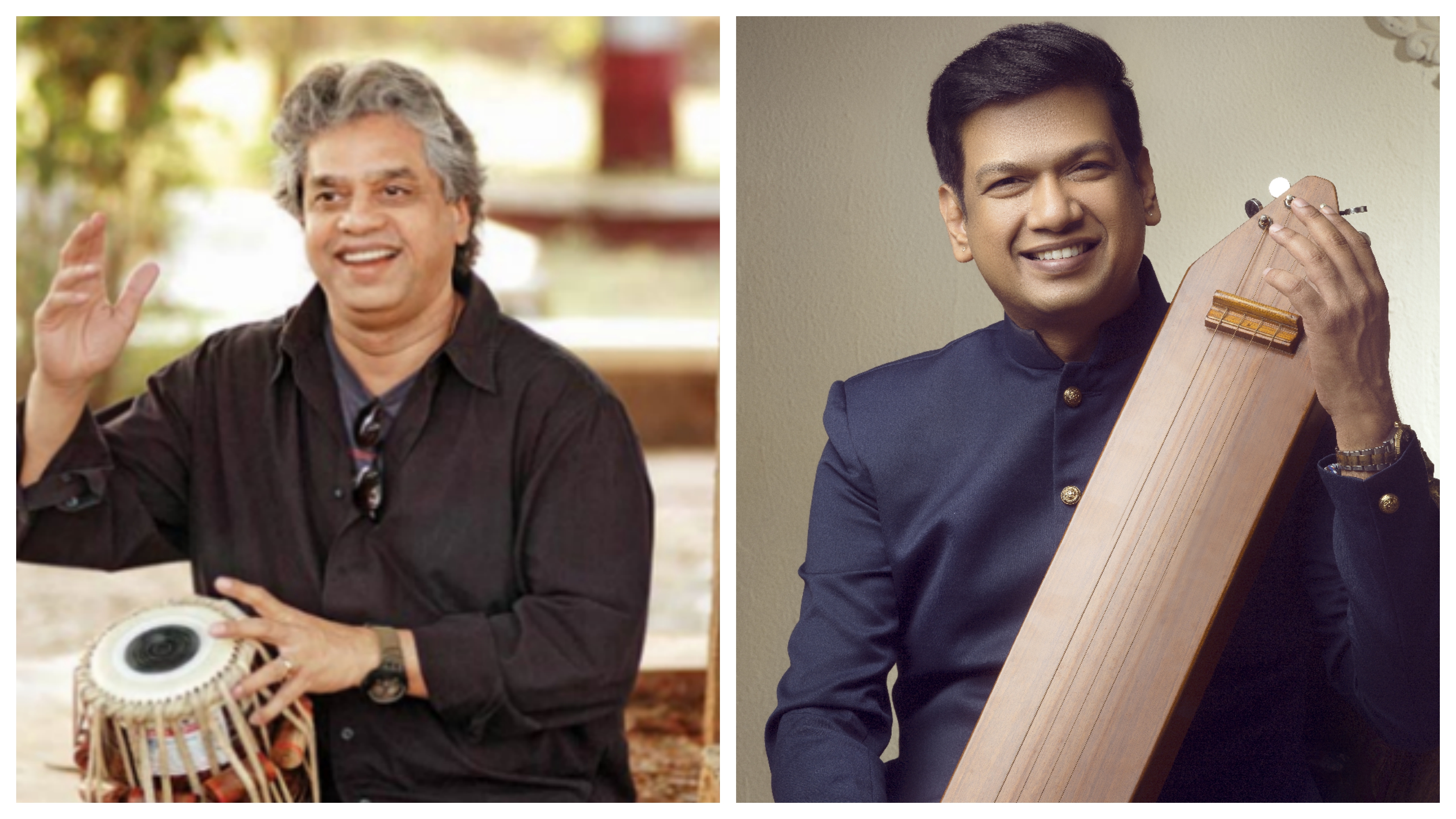 Ustad Fazal Qureshi (left)  has been associated with Mynta, his world music band based in Sweden. Vijay Prakash (right) has done backing vocals for about 25 foreign films including Hollywood. Photo courtesy: Arte Compass