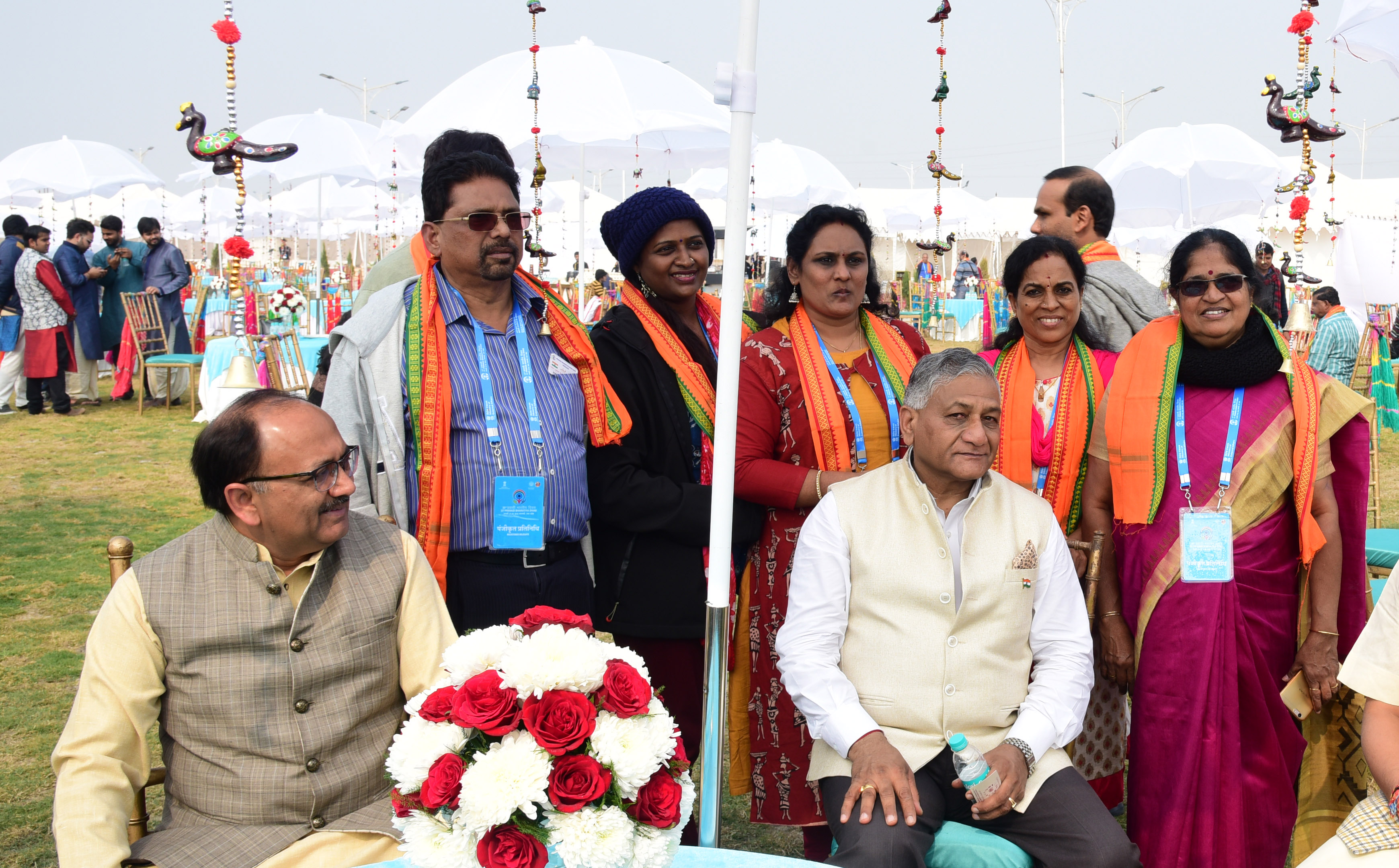 VK Singh, Indian Minister of State for External Affairs and Siddharta Nath Singh, Health Minister of Uttar Pradesh along with the PBD delegates. Photo: Connected to India