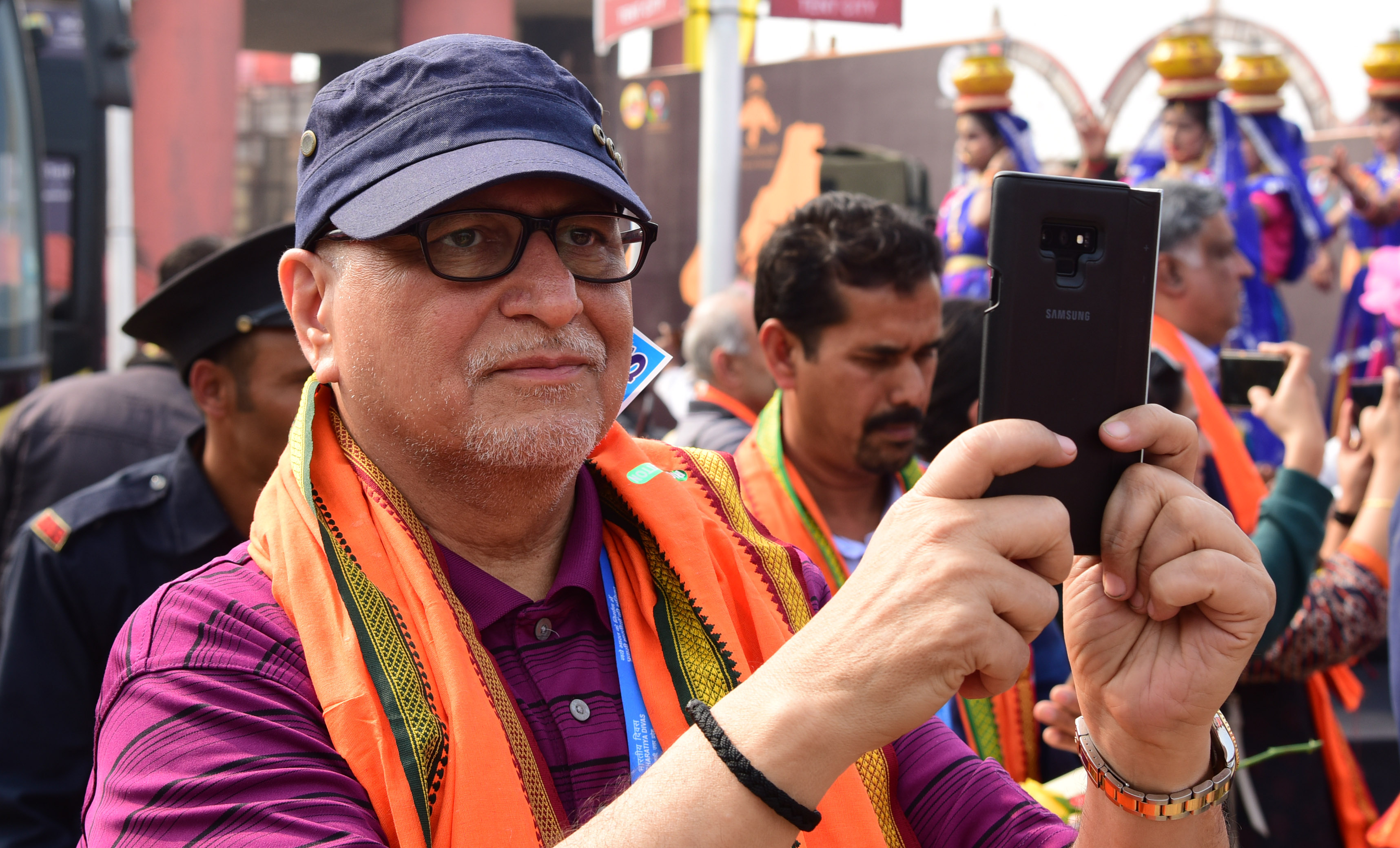 One of the PBD delegates capturing precious moments of this unique journey on his cellphone. Photo: Connected to India