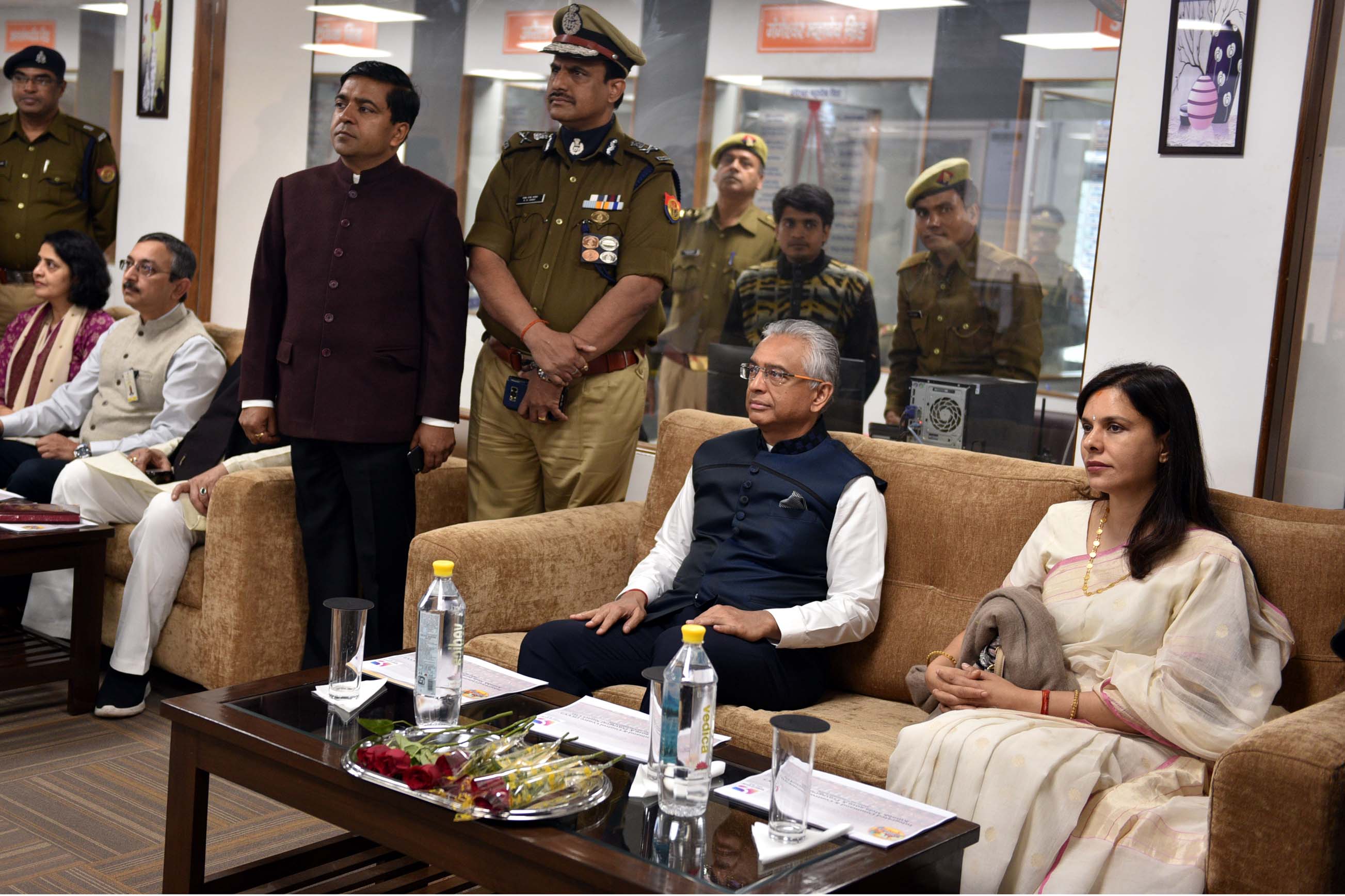 Pravind Jugnauth, Prime Minister of Mauritius also went to Kumbh’s newly developed integrated command and control centre in Prayagraj. Photo: Connected to India
