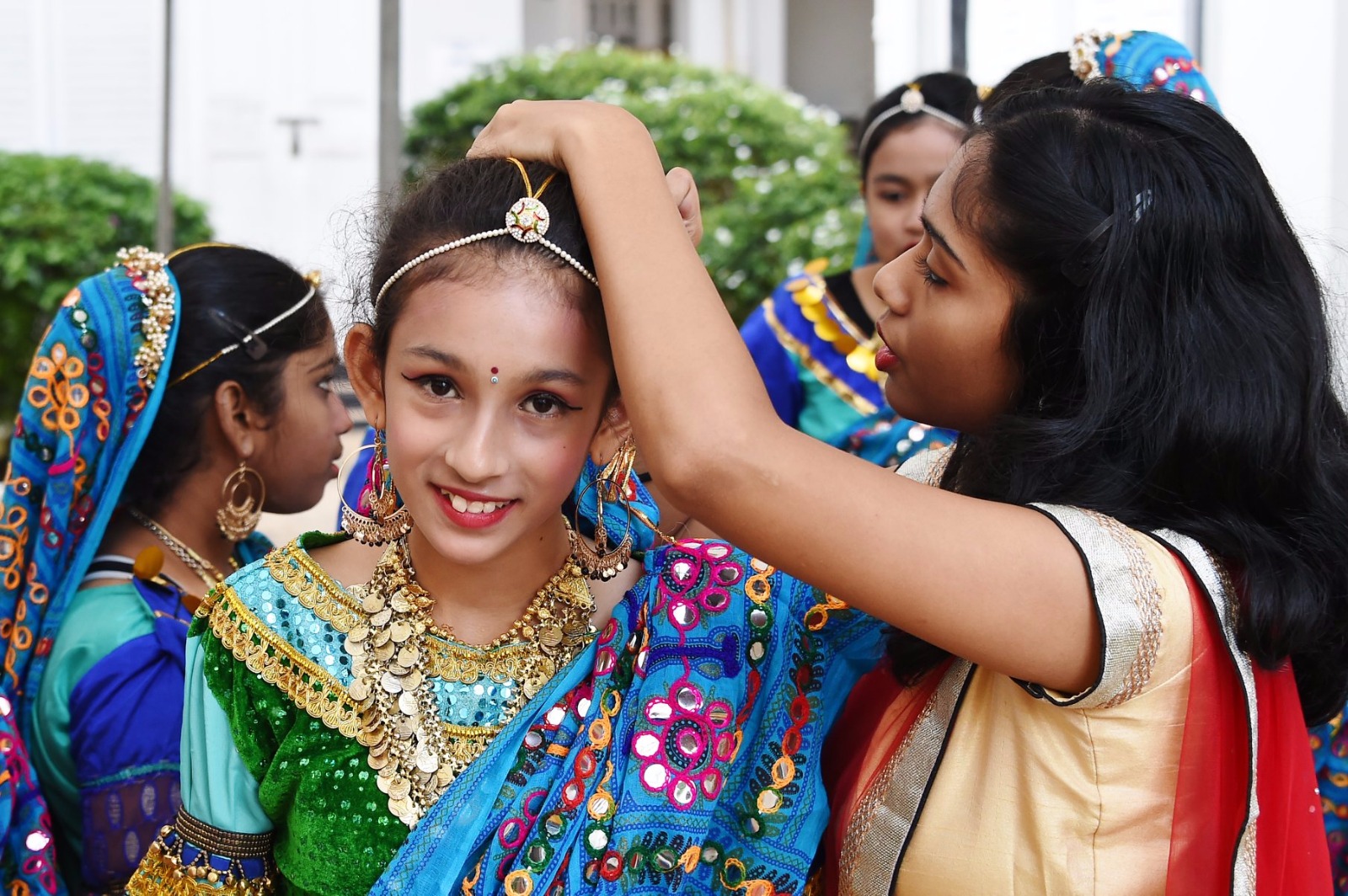 An Indian school kid gets ready for her performance at the Republic Day Celebrations at the Indian High Commission in Singapore. Photo courtesy: Indian High Commission