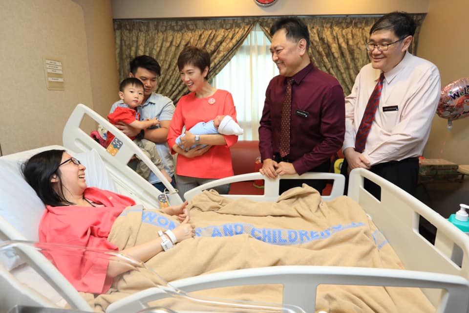 Josephine Teo, Manpower Minister of Singapore interacting with a patient during visit to KK Women's and Children's Hospital (KKH) on the occasion of Chinese New Year. Photo courtesy: Facebook page of Josephine Teo