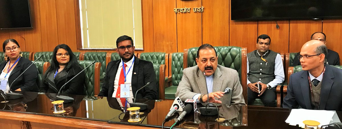  Dr Jitendra Singh interacted with the youth and discussed with them experiences of their visit to India. Photo courtesy: Twitter@DrJitendraSingh