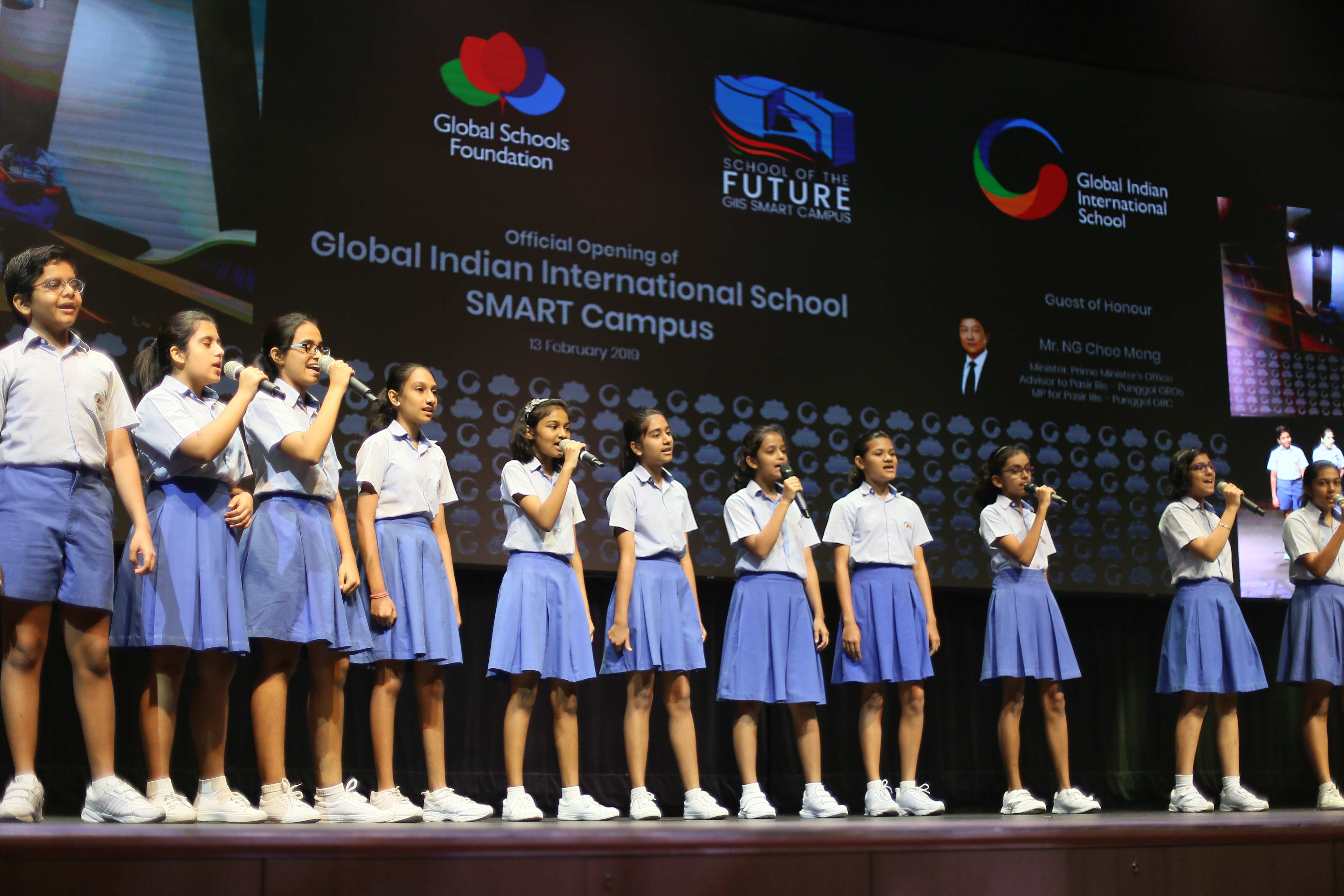 GIIS students' choir on stage during the ceremonies. Photo courtesy: GIIS