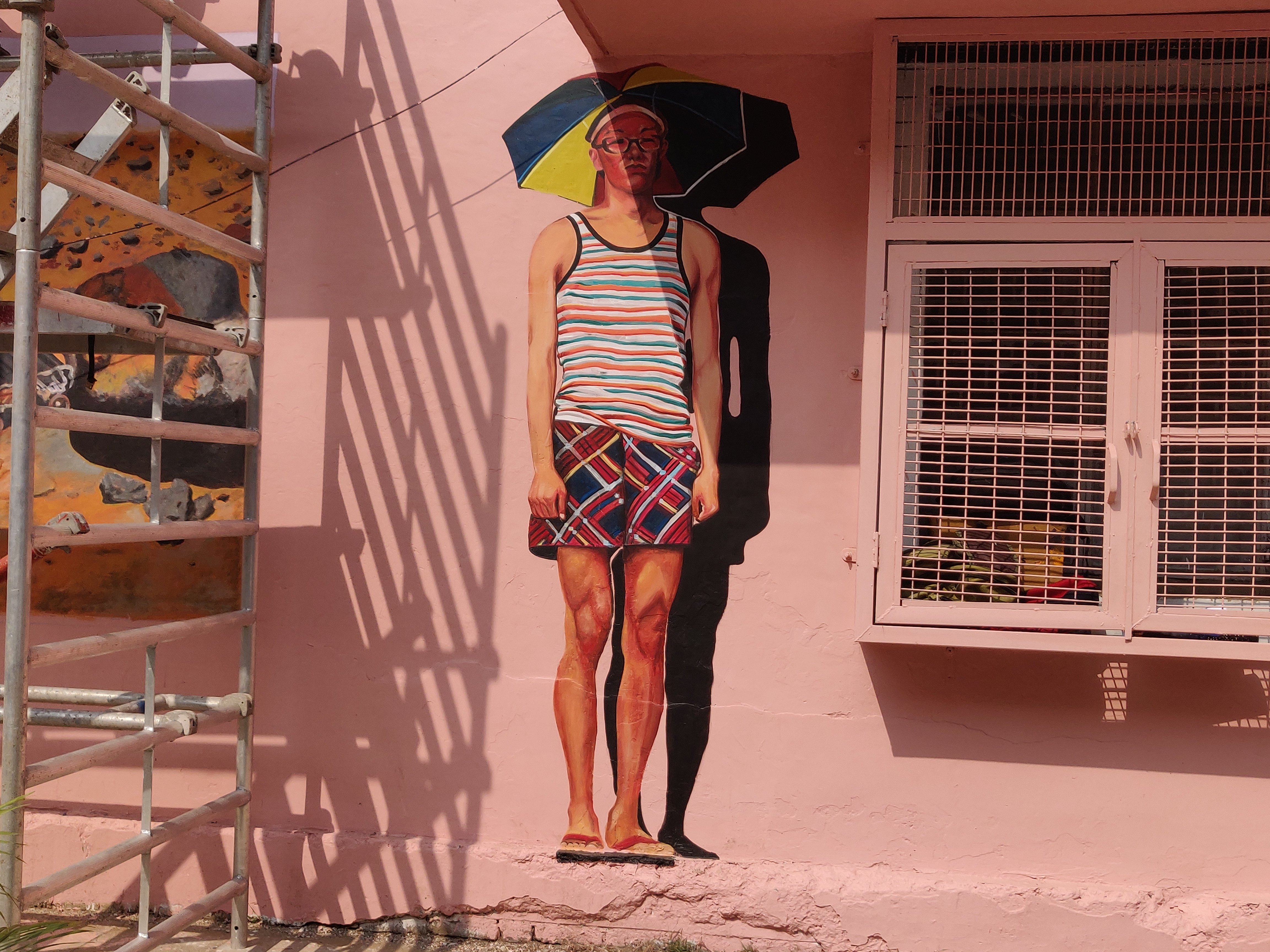 Eugene's introspective art piece adapted as street art. Photo: Connected to India