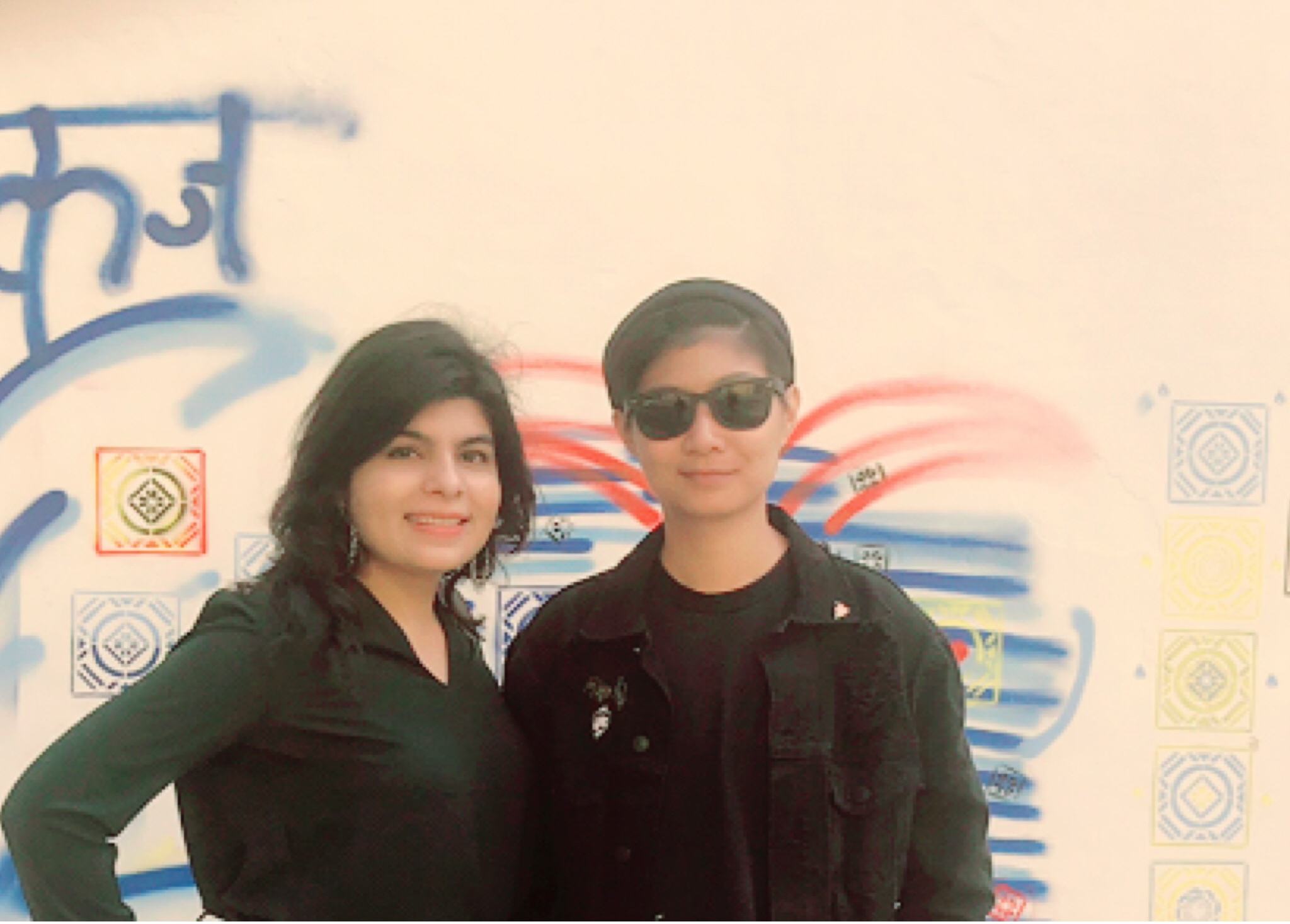 Connected to India's Tanya Aneja (left) with Singaporean street artist Sam Lo. Photo: Connected to India