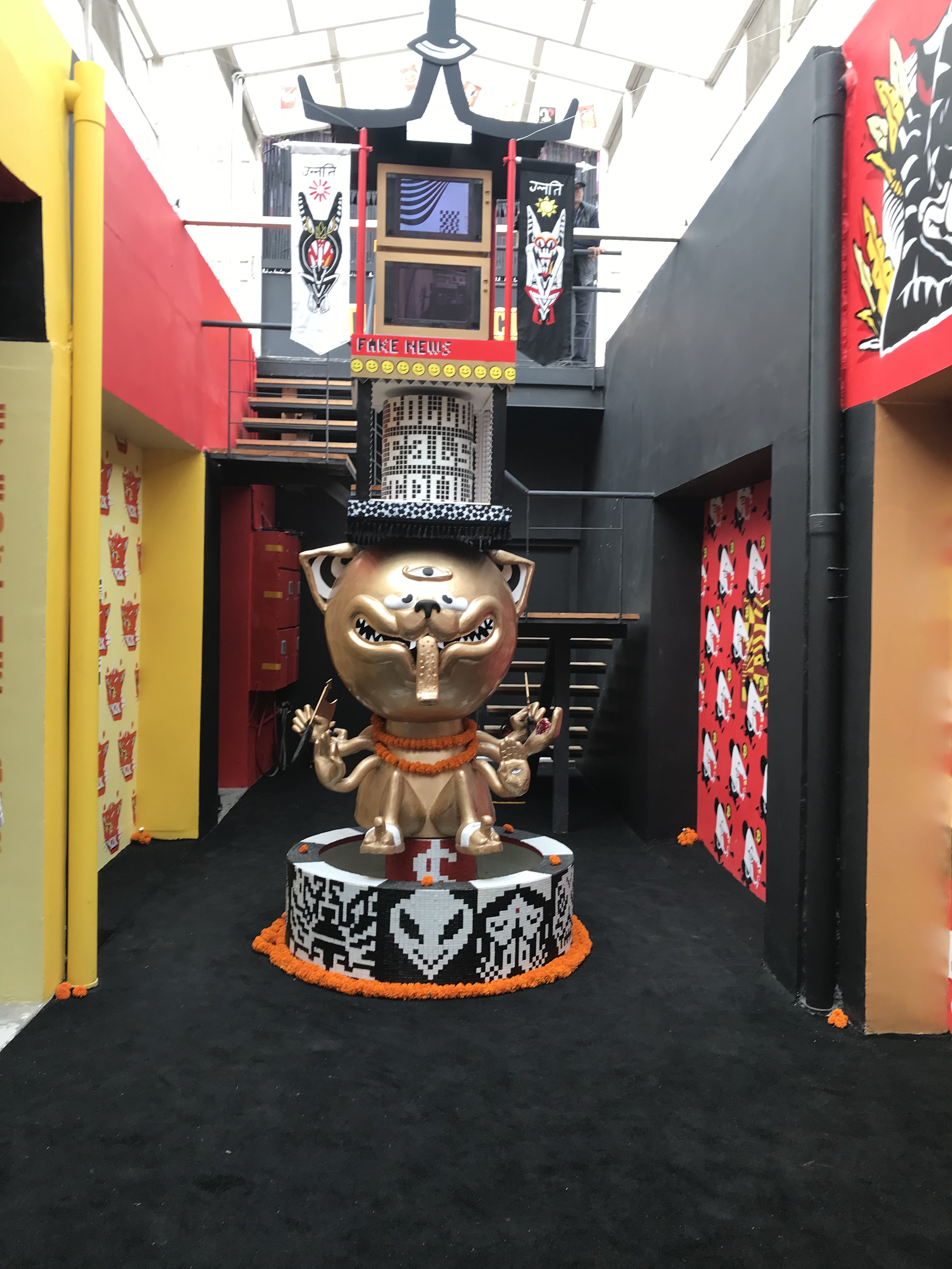 The lucky cat fountain is a new variation at Kona on the Singapore icon. Photo: Connected to India