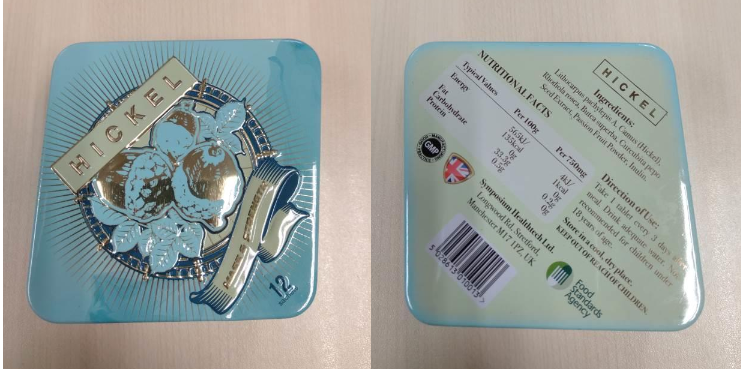 Very high levels of tadalafil, an undeclared potent medicinal ingredient used in the treatment of erectile dysfunction was detected in the product Hickel. Photo courtesy: HSA