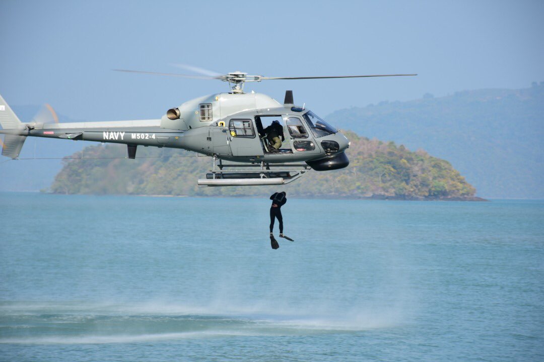 Ongoing rehearsal for Langkawi International Maritime and Aerospace Exhibition 2019 LIMA'19 Photo courtesy Royal Malaysian Navy 