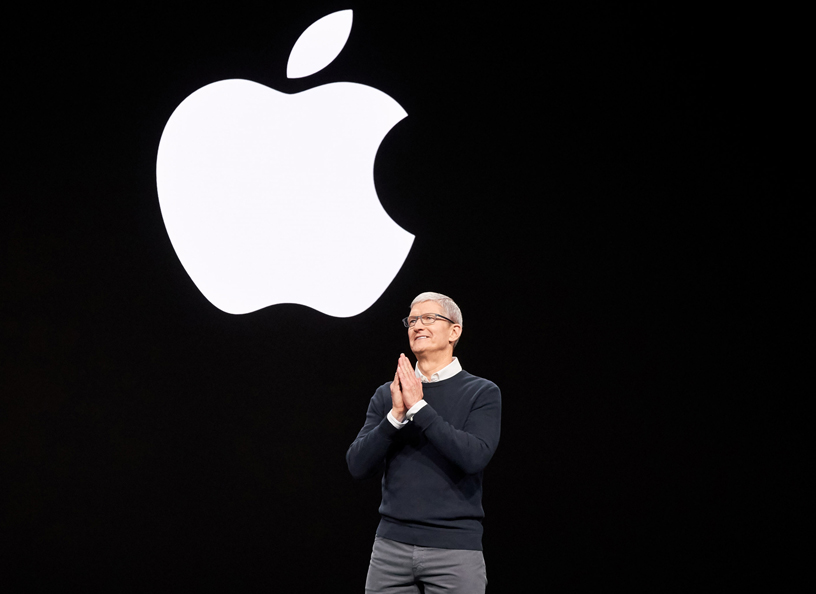  Chief Executive Officer of Apple, Tim Cook, announcing the new video streaming and news service of Apple. Photo courtesy: Apple