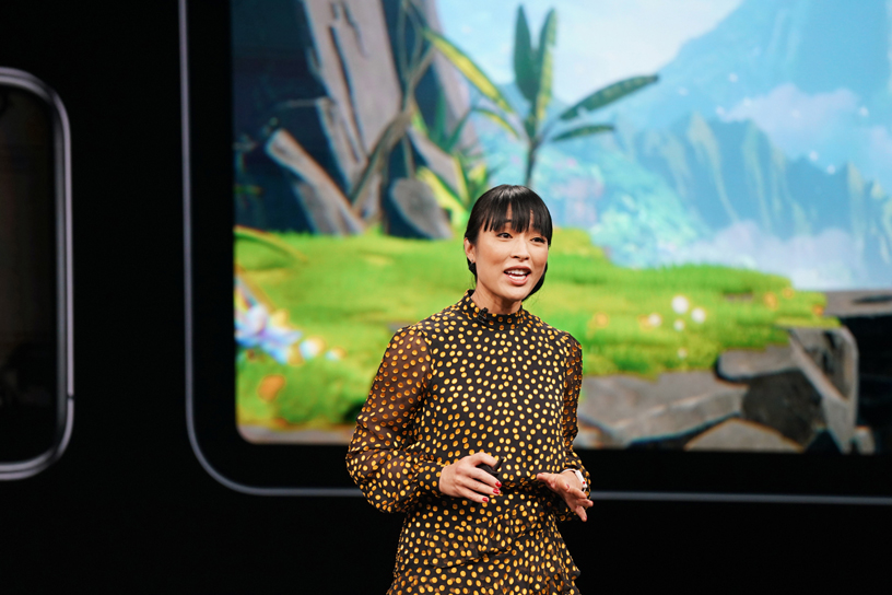   Ann Thai unveils Apple Arcade, a new game subscription service launching this fall. Photo courtesy: Apple