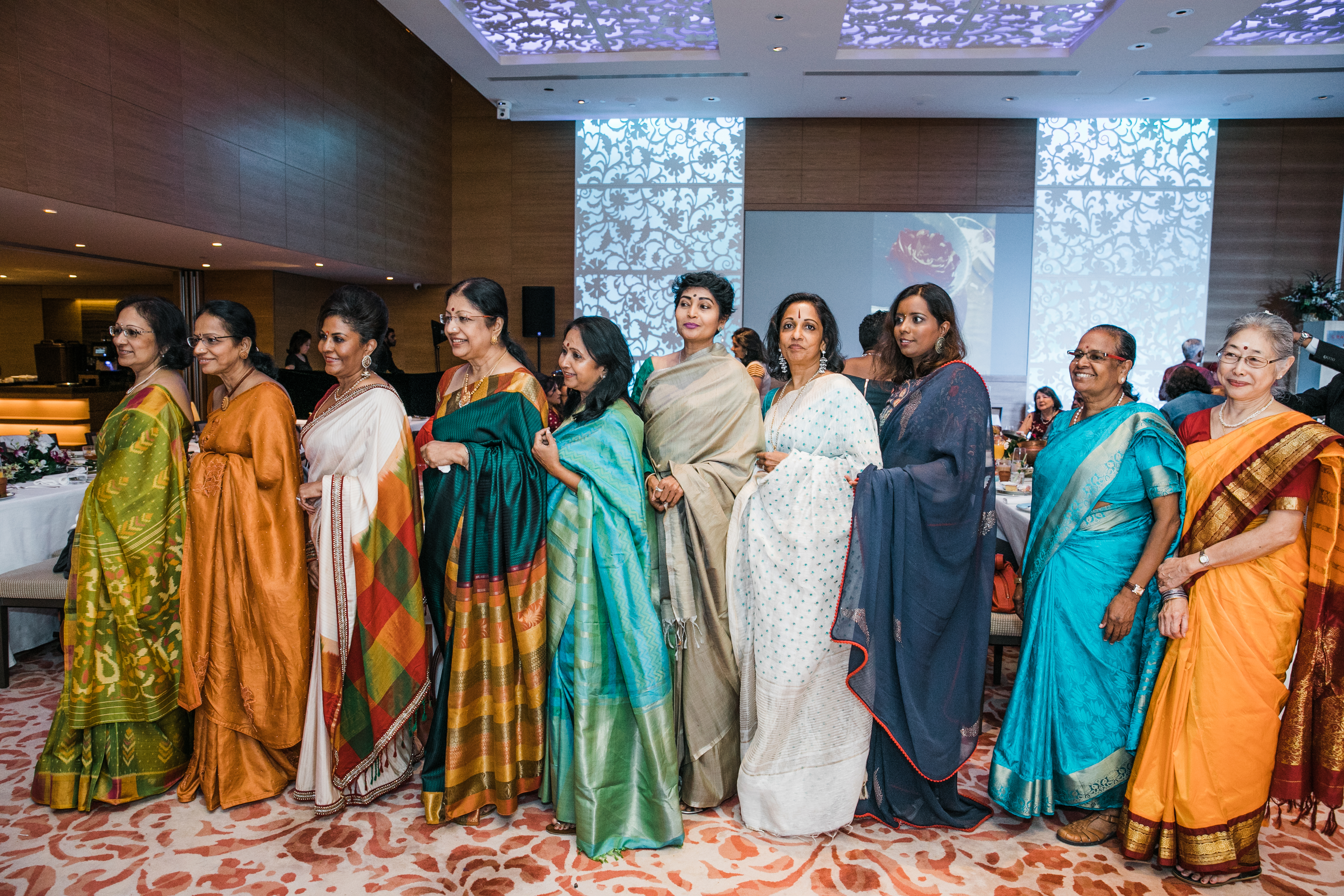  Women draped in colourful saree attended the book inauguration programme. Photo courtesy: Mrs Indra Iswaran