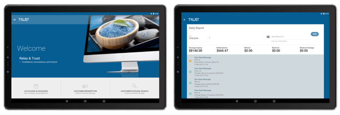 The TRUST Merchant App features include catalogue management, sale and redemption of packages and viewing of reports. Photo courtesy: EZ-Link
