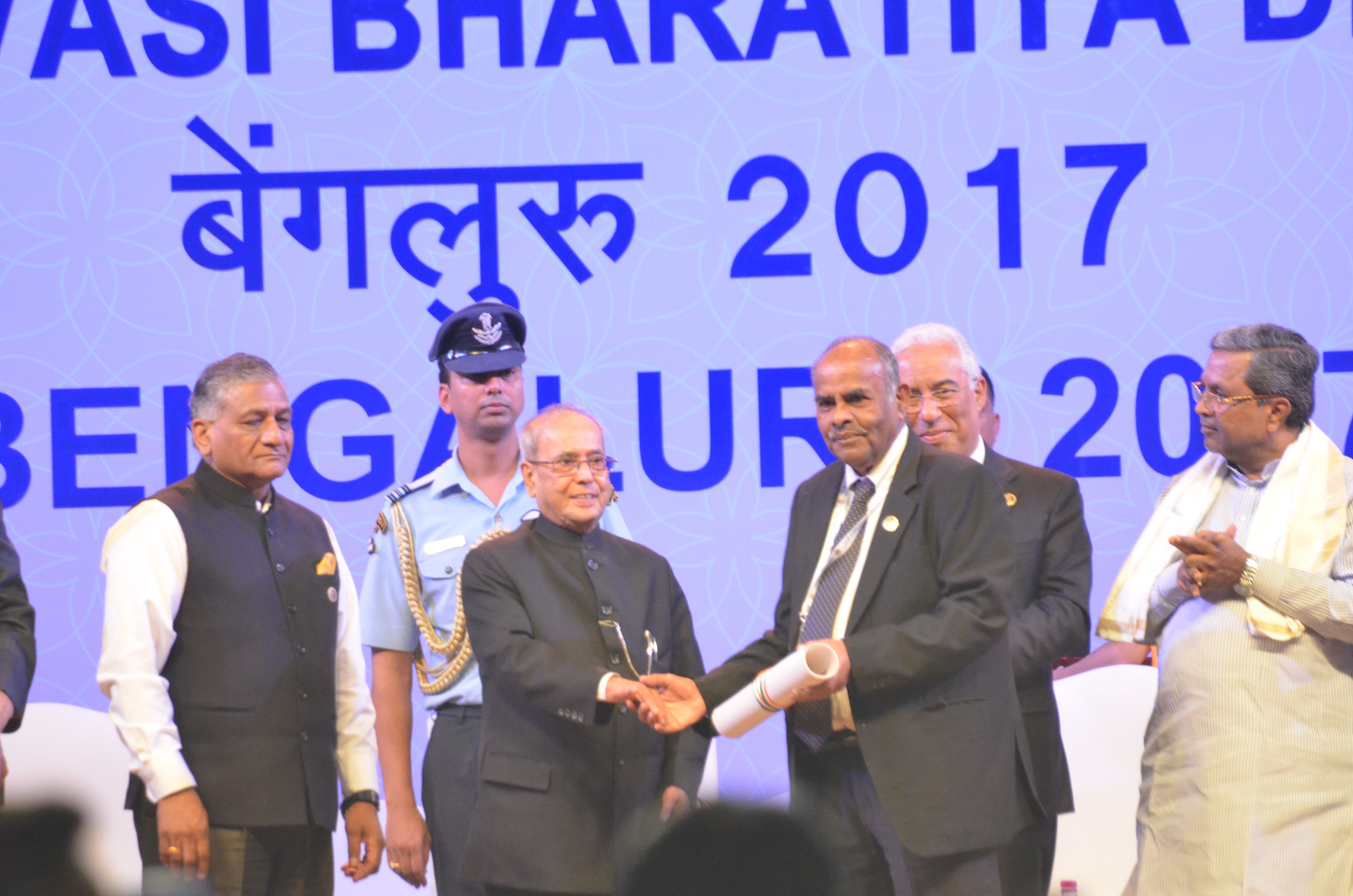  Singapore Indian Association (SIA) was awarded the prestigious Pravasi Bharatiya Samman Award (PBSA) on January 9, 2017 at the Pravasi Bharatiya Divas in Bengaluru for its contribution to the Indian community in Singapore. K Kesavapany, President of SIA went to Bengaluru to receive the award from then President of India Pranab Mukherjee. Photo: Connected to India