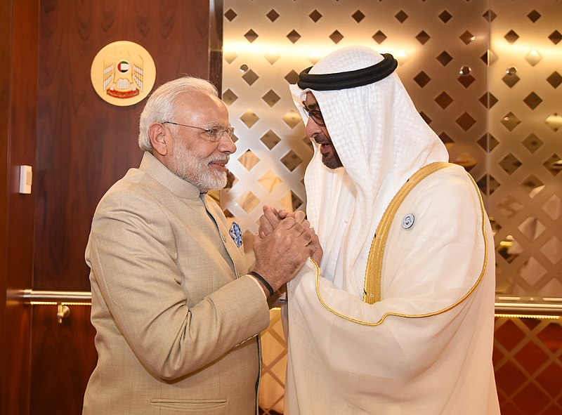   UAE has conferred its highest civilian honour-Zayed Medal upon Indian Prime Minister Narendra Modi. Photo courtesy: Wikimedia 