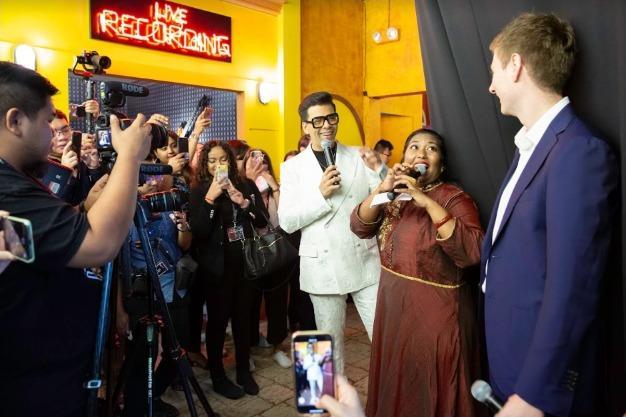 Karan Johar (centre) and the Madame Tussauds team launching the Bollywood Experience Theme attraction at MAdame Tussauds Singapore, featuring wax statues of the best and brightest of the Indian film industry. Photo courtesy: MAdame Tussauds