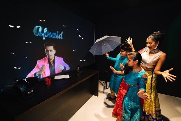 Guests can test their acting chops in front of a holographic projection of exclusive celebrity content from Karan Johar as their family and friends watch on through a live feed outside the audition room. The holographic projection includes prompts and coaching from Karan to visitors. Photo courtesy: Madame Tussauds