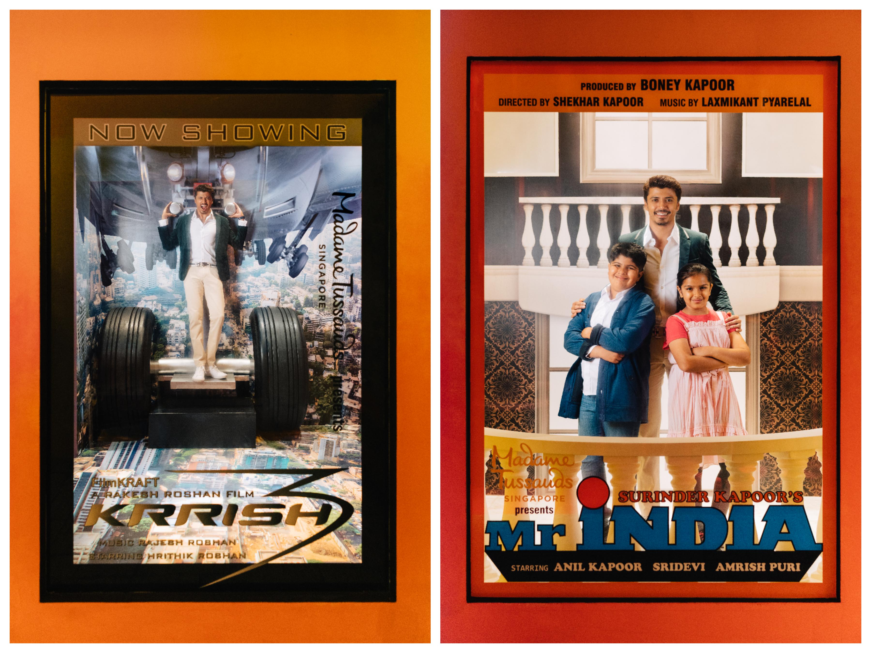 Upon finally reaching stardom towards the end of the attraction, fans get to star in movie posters, such as being part of an iconic scene from the Krrish movie. Photo courtesy: Madame Tussauds