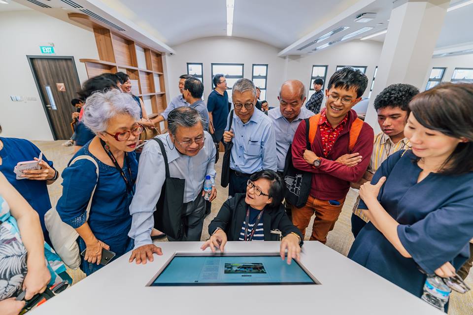   Visitors throng National Archives of Singapore to have a look at the new facilities at the Centre. Photo courtesy: Facebook page of NAS