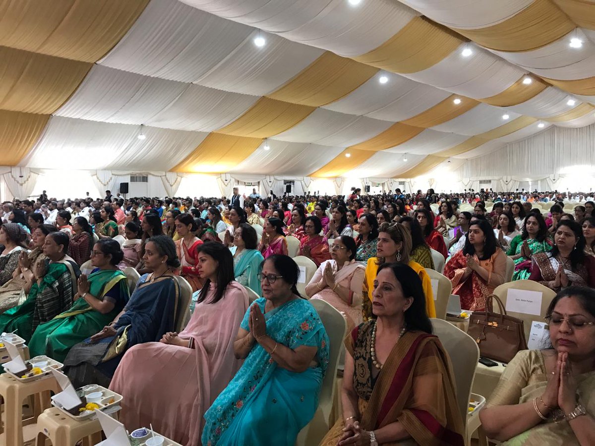 India diaspora watching foundation stone laying ceremony of Hindu temple in Abu Dhabi. Photo courtesy DD News