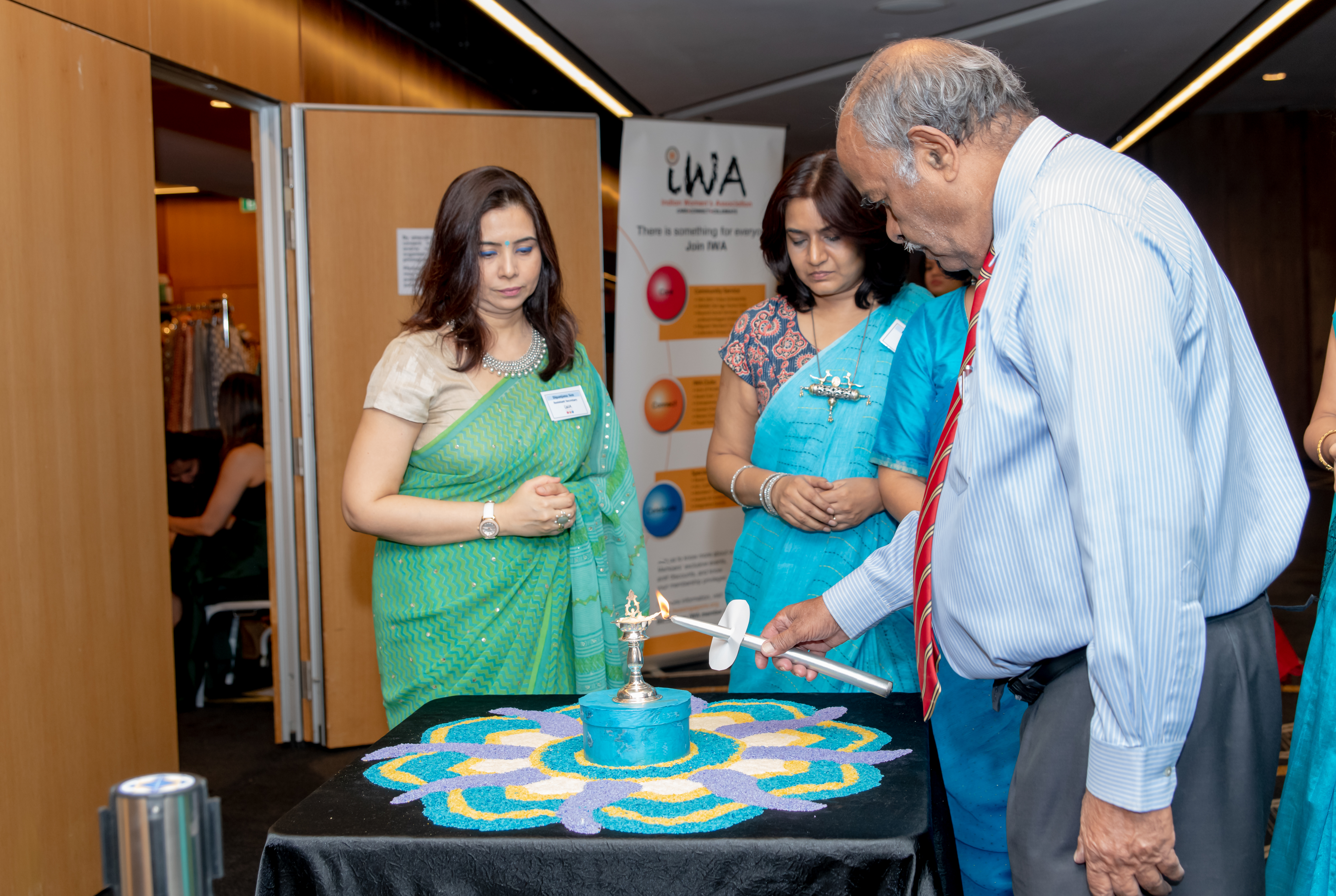 Guest of Honour Ambassador K Kesavapany opening the IWA Bazaar. Photo courtesy: Gargi Mazumdar