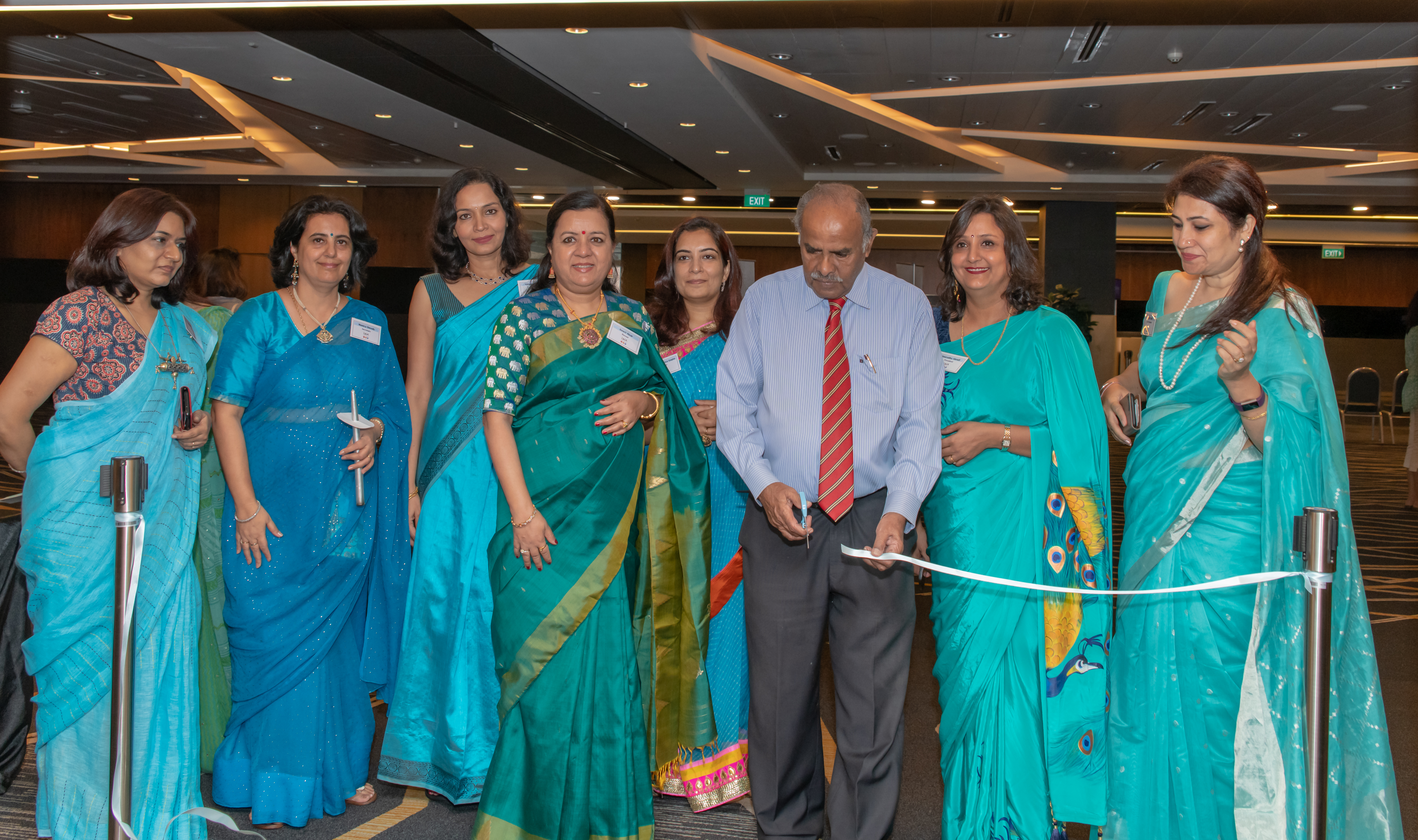 (From left) Rakhi Shankar, Treasurer, IWA; Monica Dovedy, Secretary, IWA; Nirupa Vasudev, Vice President, IWA; Gowri Aiyar, Bazaar Chair, IWA; Pallavi Malviya Gupta, Bazaar Co Chair, IWA, look on as the Guest of Honour Ambassador K Kesavapany inaugurates the IWA summer bazaar, to his left IWA President Anuradha Shroff and Vice President Selme Singh. Photo courtesy: Gargi Mazumdar