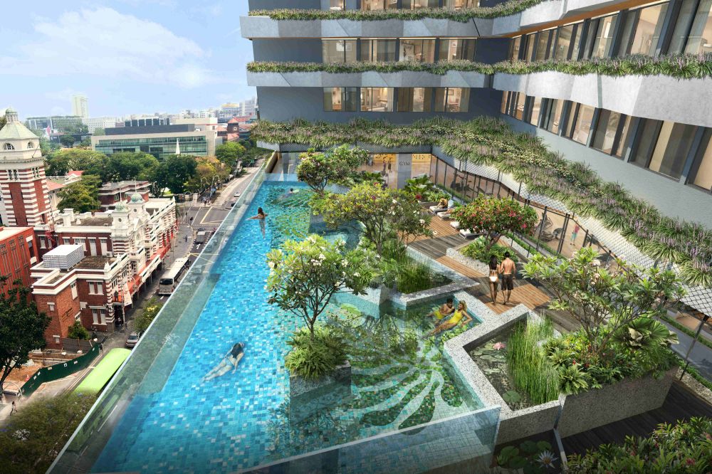 An artist’s impression of the swimming pool at homegrown True Group’s flagship TFX fitness centre in Funan. Photo courtesy: CapitaLand