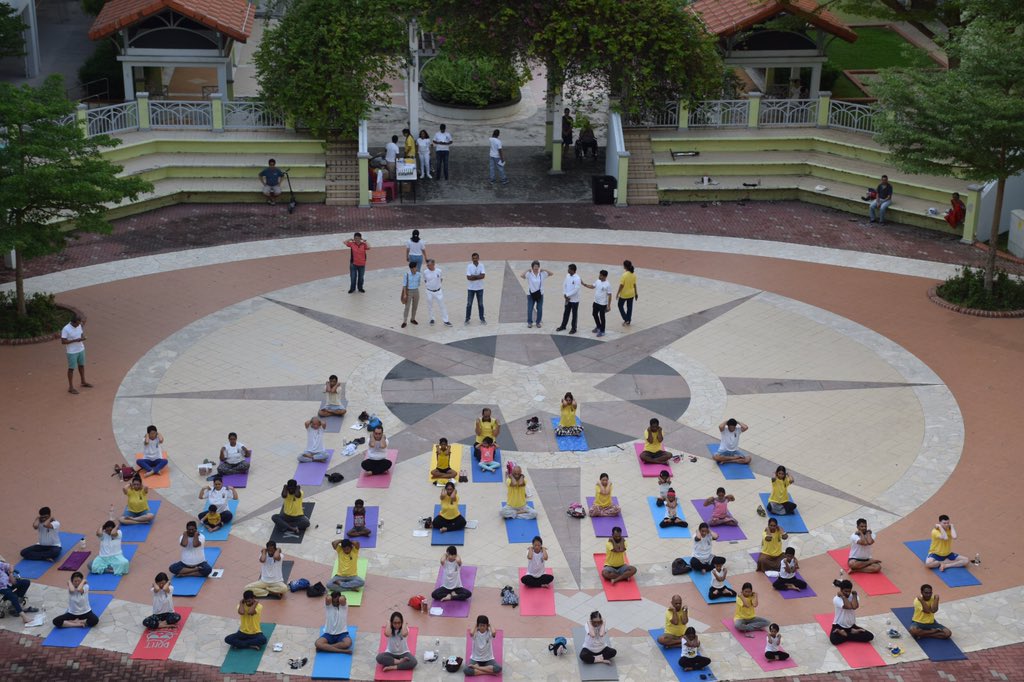 Between June 15-25 2019, 200 yoga sessions will be held across 130 centres across Singapore, including Home of the Athletics near National Stadium\, West Coast Community Centre, which will be attended by Singapore Minister S Iswaran, and other venues. 