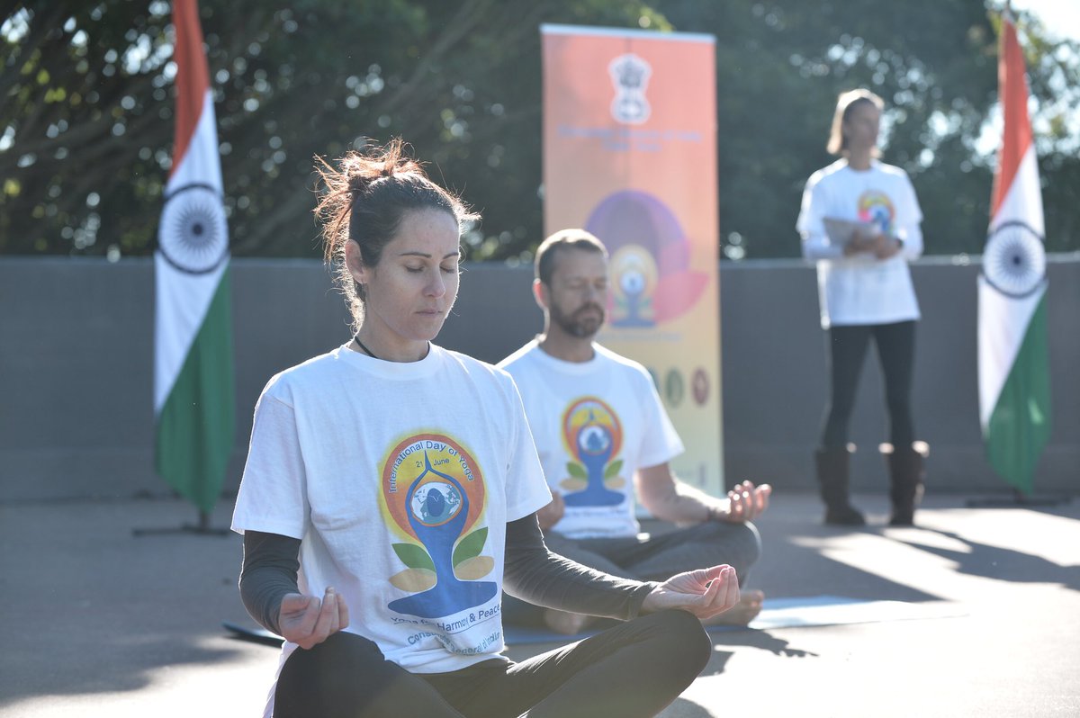 Kirstenbosch National Botanical Garden, against the eastern slopes of Cape Town’s Table Mountain, was the venue for a pre-Yoga Day session in South Africa. Photo courtesy: Twitter/@IndiainCapeTown