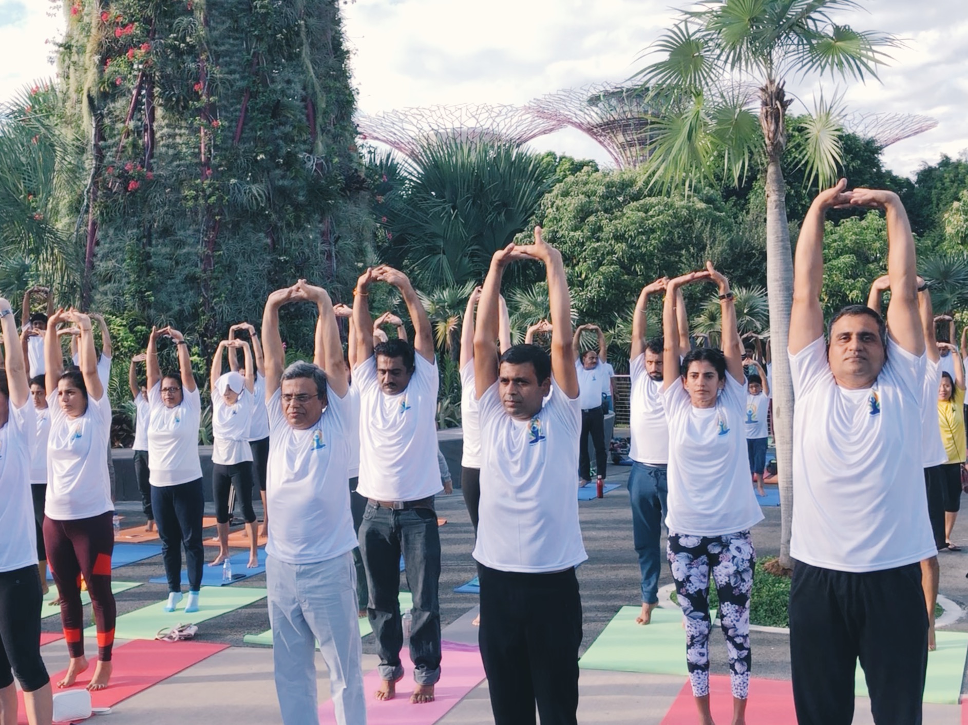 Mr Jawed Ashraf joined the participants in a yoga demonstration session. Photo: Connected to India