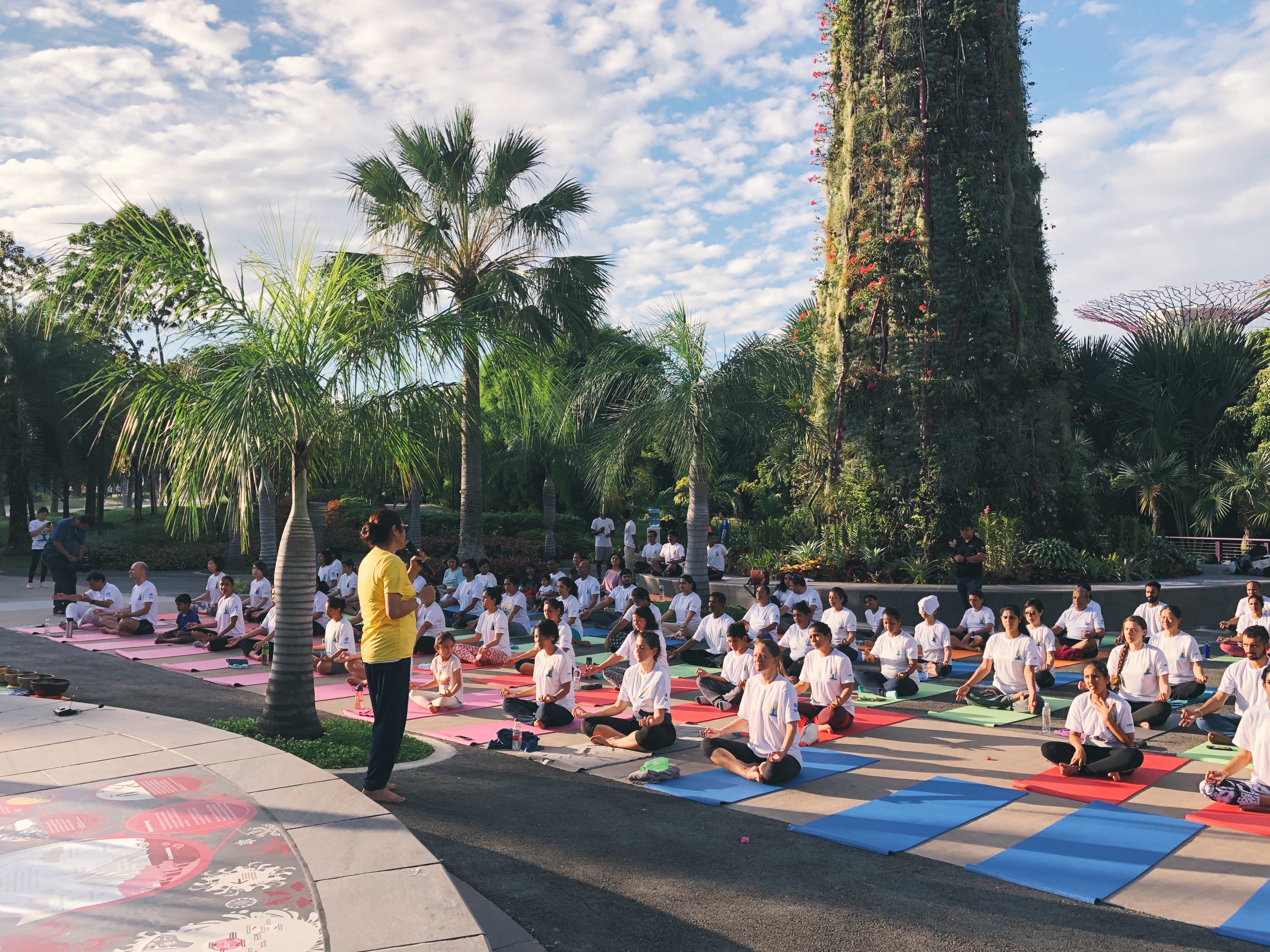 The yoga demonstration session was led by Abha Bajaj from Vyasa Yoga. Photo: Connected to India
