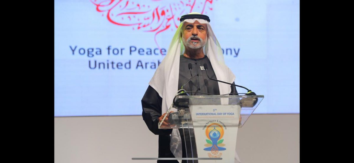  Sheikh Nahyan bin Mubarak Al Nahyan, Minister of Tolerance of the UAE was the chief guest on the occasion. Photo courtesy: Twitter/@IndembAbuDhabi
