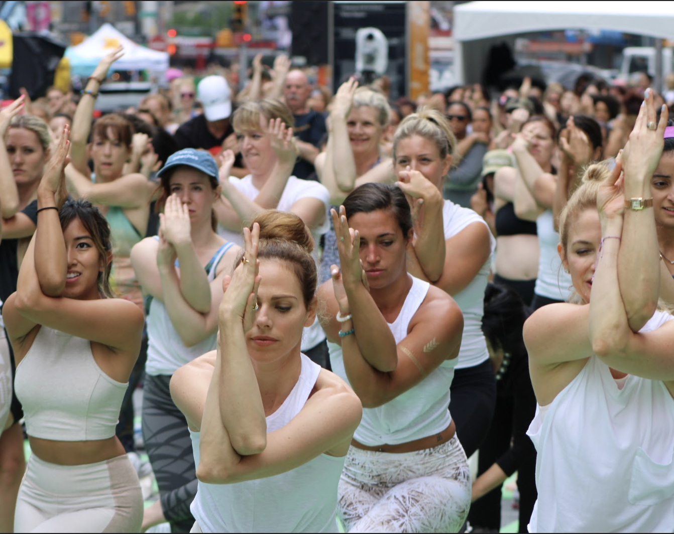 Inside look of the thousands of yoga participants practicing yoga. Photo courtesy: Kaustubh Shankar