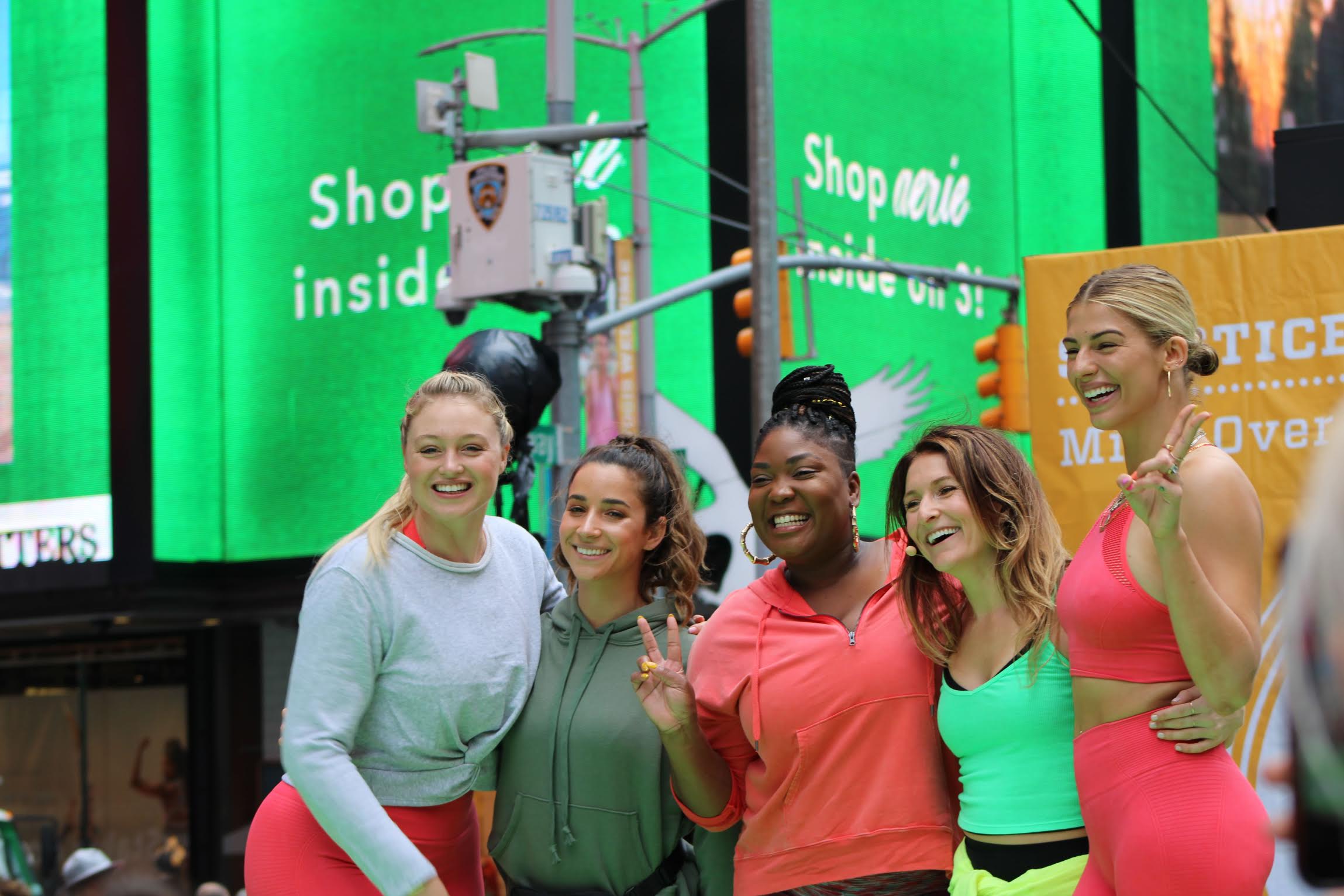 Another surprise guest appearance by Aly Raisman, two time olympic gold gymnast celebrating International Yoga Day with her friends. Photo courtesy: Kaustubh Shankar