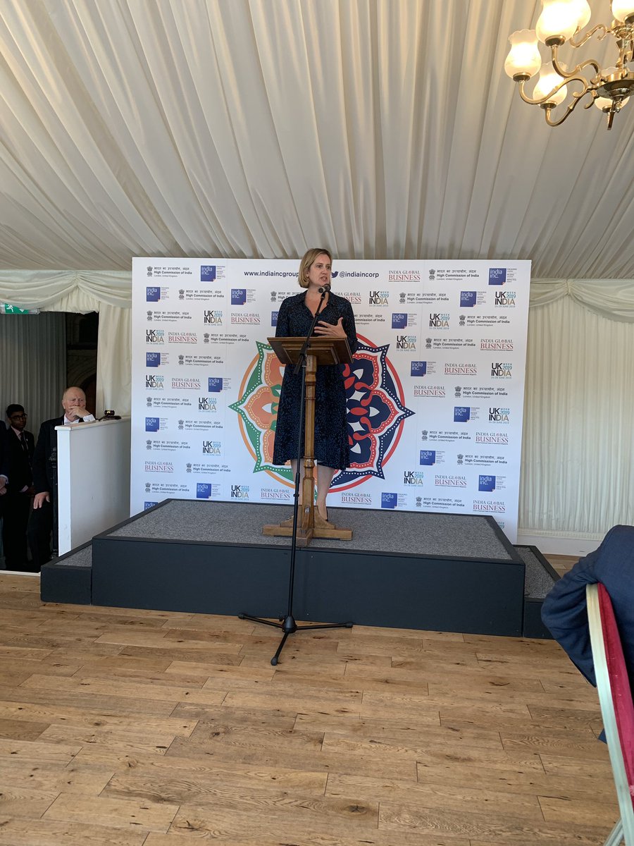 UK Secretary of state for work and pensions Amber Rudd. Photo courtesy: Twitter/@Indiaincorp