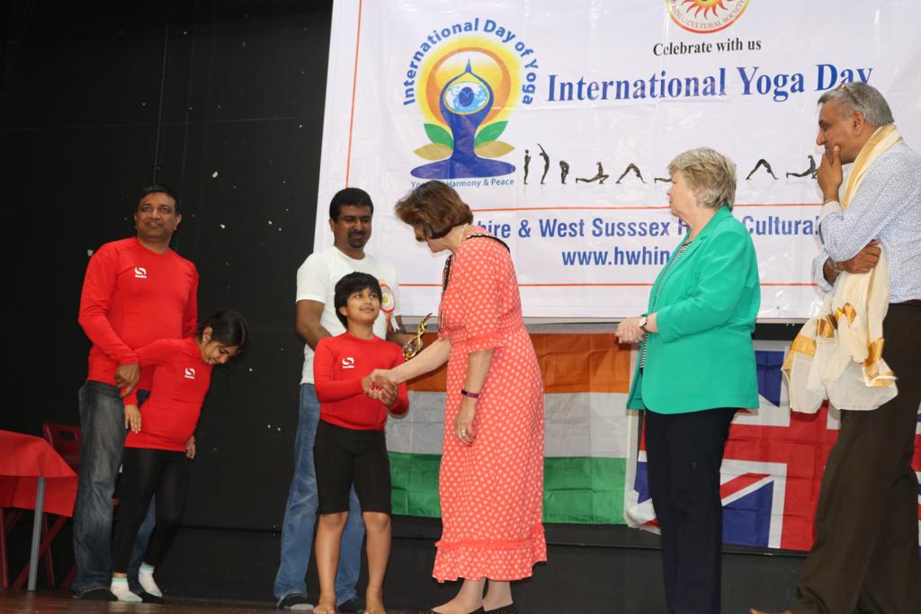 Ishwar was invited to perform at Victoria Tower Gardens in the heart of Westminster on Yoga Day (June 21) and also performed at the Hampshire and West Sussex Hindu Cultural Society’s IDY event the next day. 
