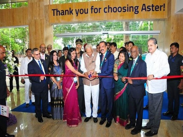 Vajubhai Vala, Governor of Karnataka inaugurating Aster DM Hospital in Bengaluru in presence of Sowmya Reddy, MLA, JP Nagar constituency; Dr. Azad Moopen, Founder Chairman and Managing Director of Aster DM Healthcare, Dr Harish Pillai CEO of Aster Hospitals & Clinics India and Dr. Panduranga Setty, President of RV Group of Institutions. Photo courtesy: Facebook page of Dr Azad Moopen